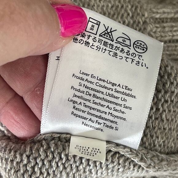 Eddie Bauer Grampa Sweater Men XLarge Beige Tan Oatmeal Crew Neck Classic Knit - Picture 13 of 13